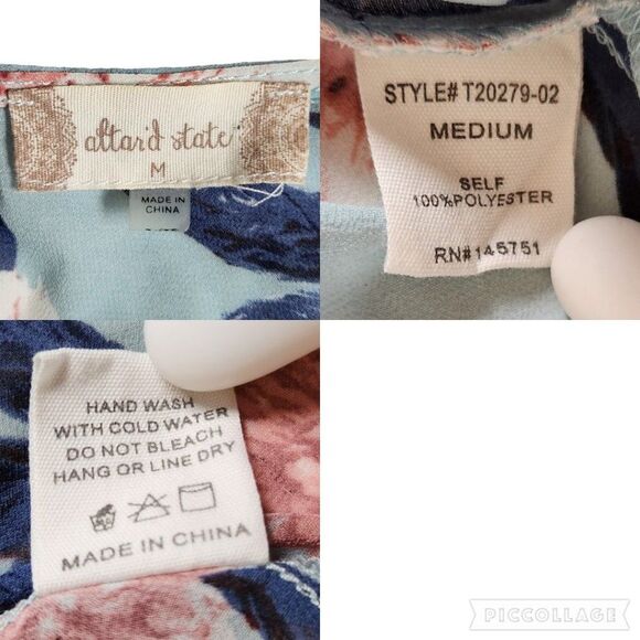 Altar'd State sheer long bell sleeve lace up top sz M - Picture 11 of 11